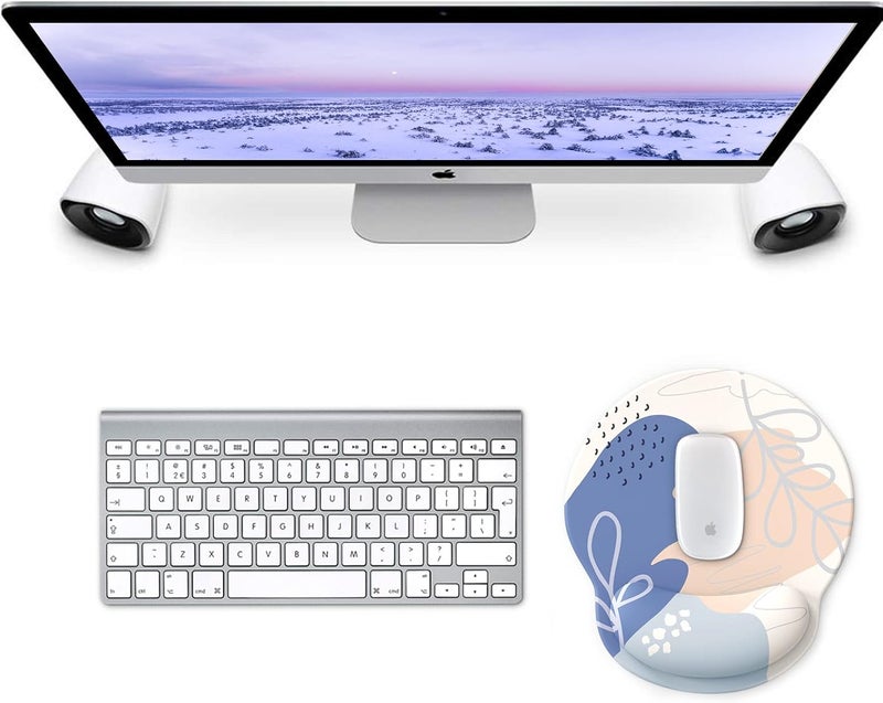 eulps Mouse Pad with Wrist Rest, Comfortable Computer Mousepad with Gel Wrist Support Smooth Surface and Non-Slip PU Base for Pain Relief, Laptop, Office & Home (Leafy Lushness) - Image 2
